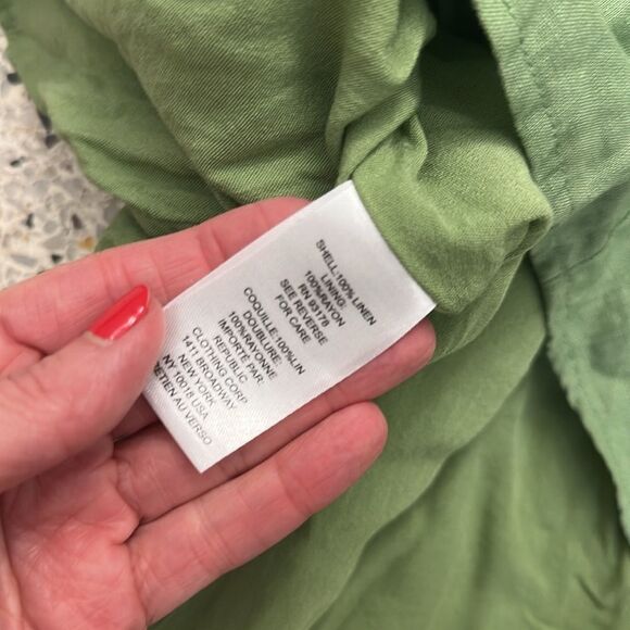 House of Harlow green linen mini dress open back zip small s - Picture 4 of 6